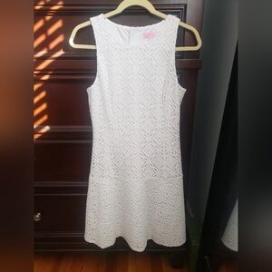 Lilly Pulitzer white lace drop waist dress S